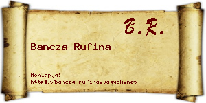 Bancza Rufina névjegykártya